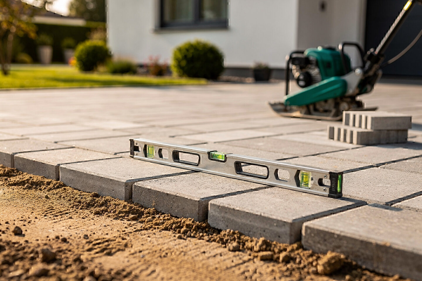 Pflasterarbeiten für Terrasse und Einfahrt von Galabau De Wit