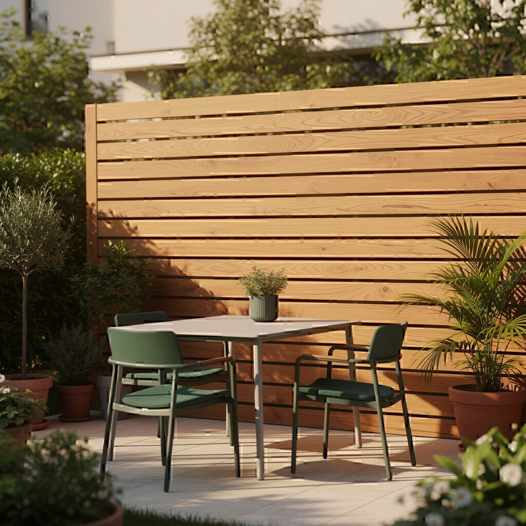 Galabau De Wit: Terrasse und Sitzbereich mit Sichtschutz ausgestattet