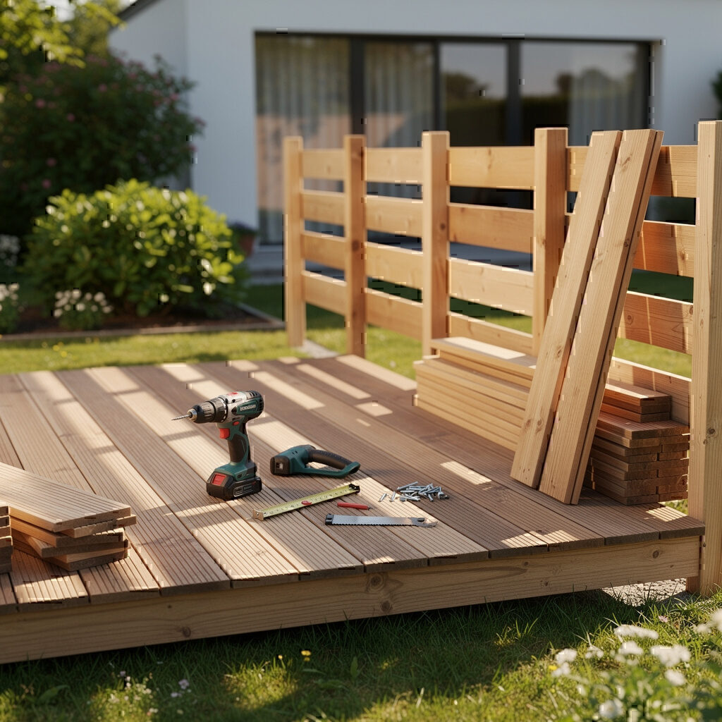 Terrassen- und Zaunbau aus Holz und WPC – Das Angebot von Galabau De Wit für Ihren Garten