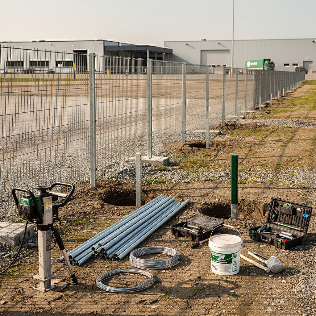 Zaunbau für größere Flächen und Gewerbe wird von Galabau De Wit realisiert